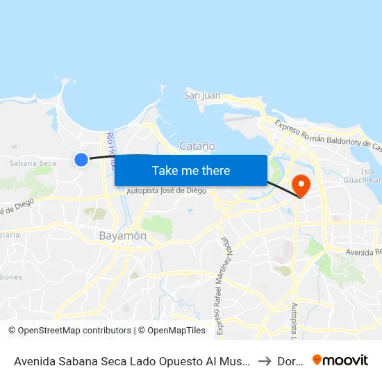 Avenida Sabana Seca Lado Opuesto Al Museo De Toa Baja to Dorado map