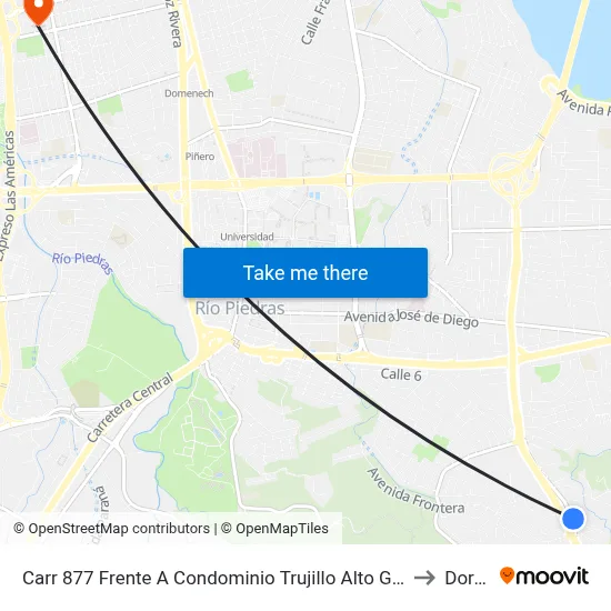 Carr 877 Frente A Condominio Trujillo Alto Gardens (Km 0.2) to Dorado map