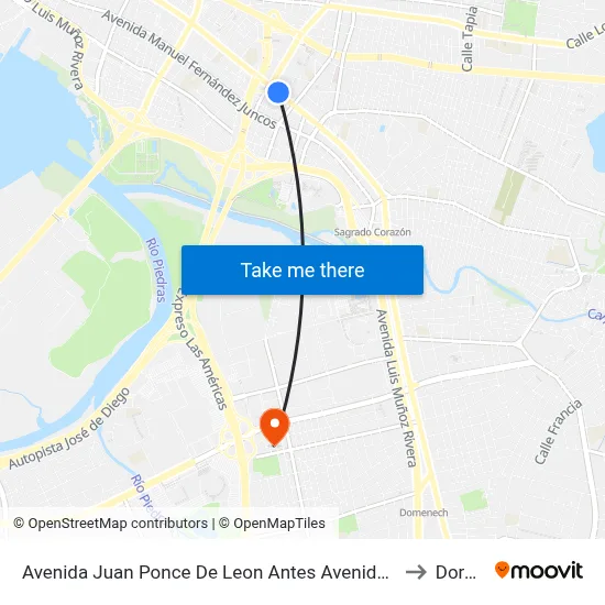 Avenida Juan Ponce De Leon Antes Avenida De Diego to Dorado map