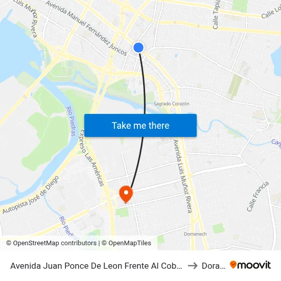 Avenida Juan Ponce De Leon Frente Al Cobian Plaza to Dorado map