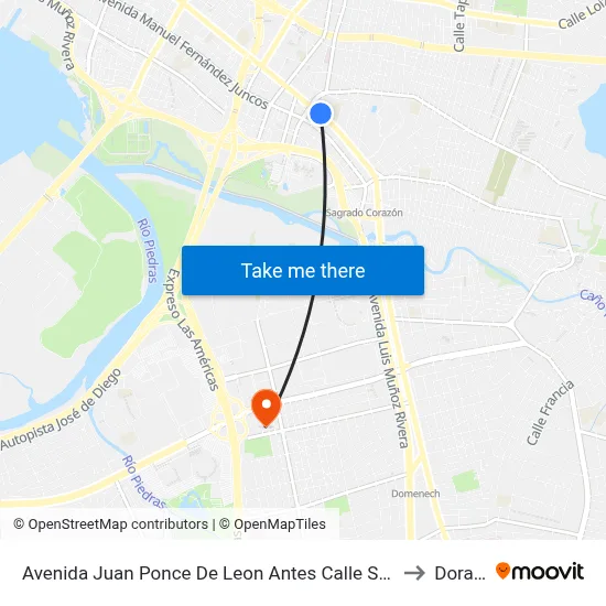 Avenida Juan Ponce De Leon Antes Calle San Jorge to Dorado map