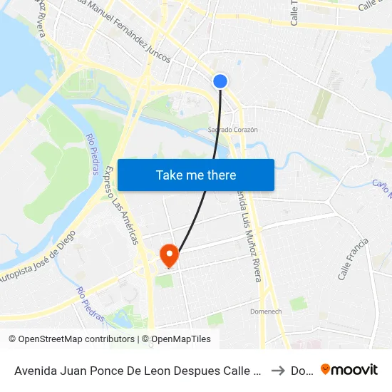 Avenida Juan Ponce De Leon Despues Calle Riera (Frente A La Inmaculada) to Dorado map