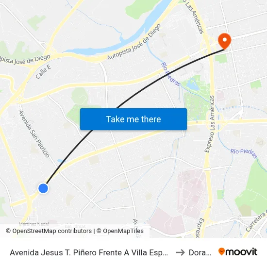 Avenida Jesus T. Piñero Frente A Villa España to Dorado map