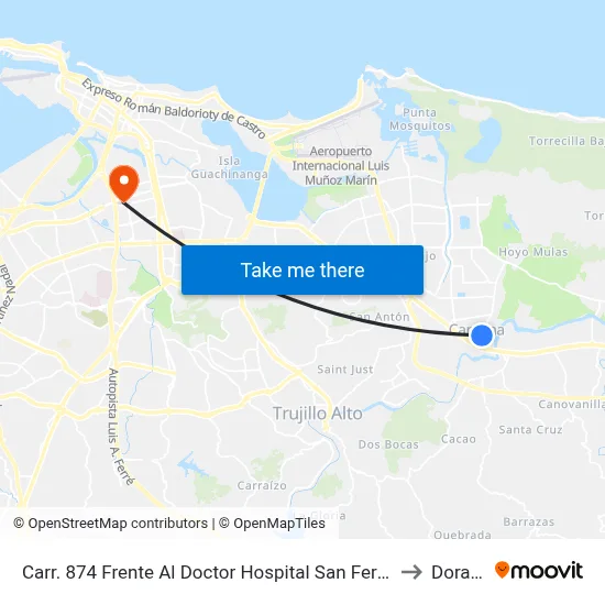 Carr. 874 Frente Al Doctor Hospital San Fernando to Dorado map
