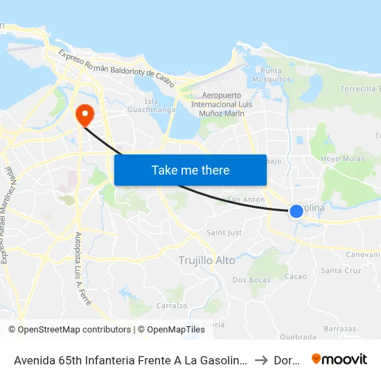 Avenida 65th Infanteria Frente A La Gasolinera Puma to Dorado map