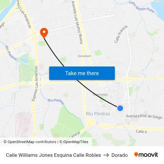 Calle Williams Jones Esquina Calle Robles to Dorado map