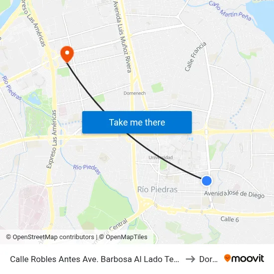 Calle Robles Antes Ave. Barbosa Al Lado Terminal Capetillo to Dorado map
