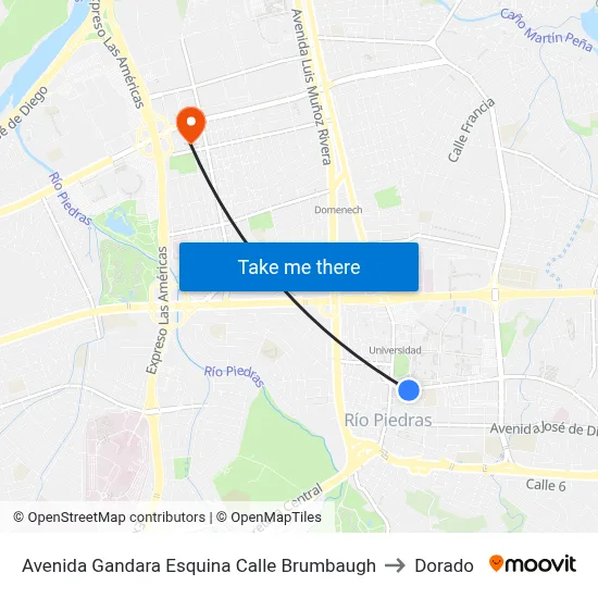 Avenida Gandara Esquina Calle Brumbaugh to Dorado map