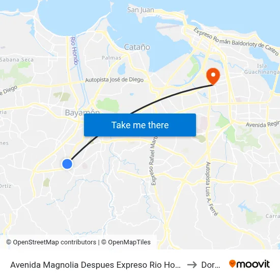 Avenida Magnolia Despues Expreso Rio Hondo (Pr-5) to Dorado map