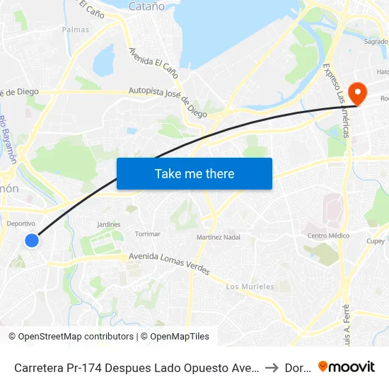 Carretera Pr-174 Despues Lado Opuesto Avenida Aguas Buenas to Dorado map