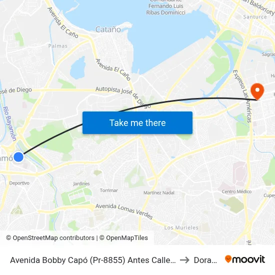 Avenida Bobby Capó (Pr-8855) Antes Calle 7 to Dorado map