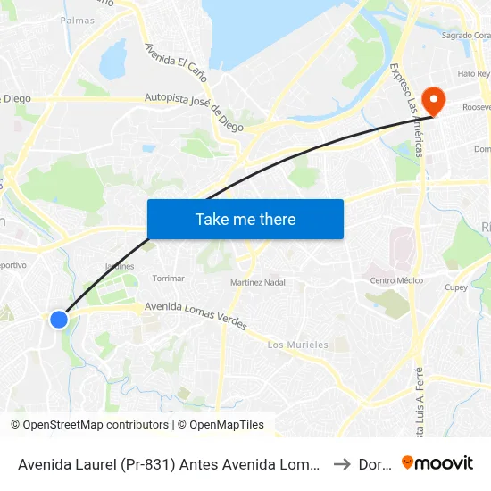 Avenida Laurel (Pr-831) Antes Avenida Lomas Verdes (Pr-177) to Dorado map
