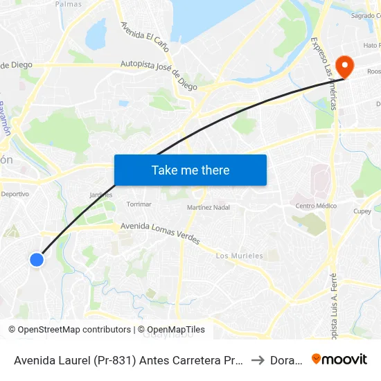Avenida Laurel (Pr-831) Antes Carretera Pr-174 to Dorado map