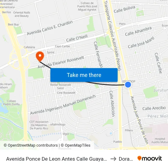 Avenida Ponce De Leon Antes Calle Guayama to Dorado map