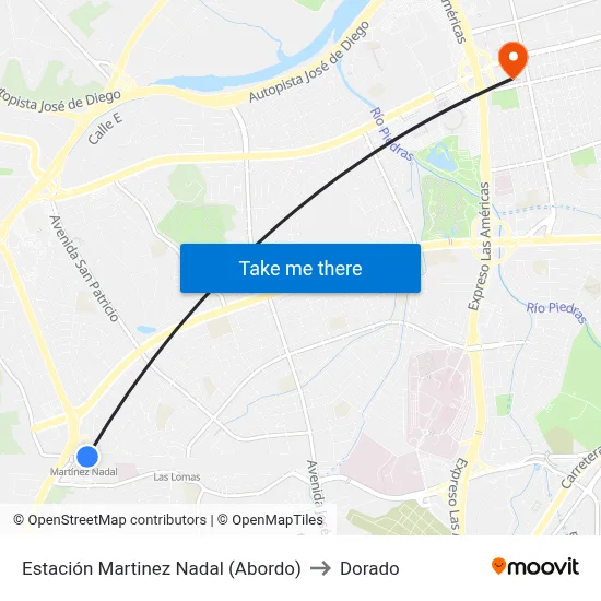 Estación Martinez Nadal (Abordo) to Dorado map