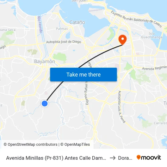 Avenida Minillas (Pr-831) Antes Calle Damaso to Dorado map
