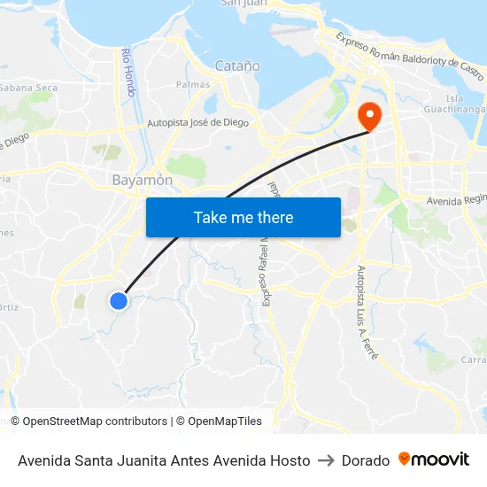 Avenida Santa Juanita Antes Avenida Hosto to Dorado map