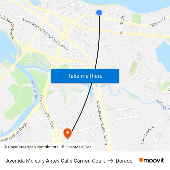 Avenida Mcleary Antes Calle Carrion Court to Dorado map