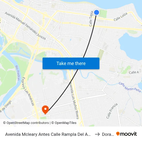 Avenida Mcleary Antes Calle Rampla Del Admirantes to Dorado map