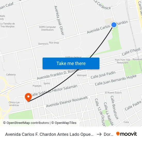 Avenida Carlos F. Chardon Antes Lado Opuesto Calle Arterial D to Dorado map