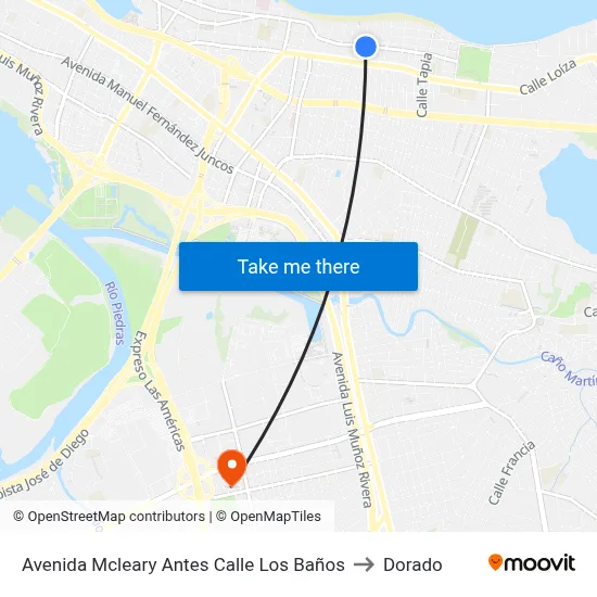 Avenida Mcleary Antes Calle Los Baños to Dorado map