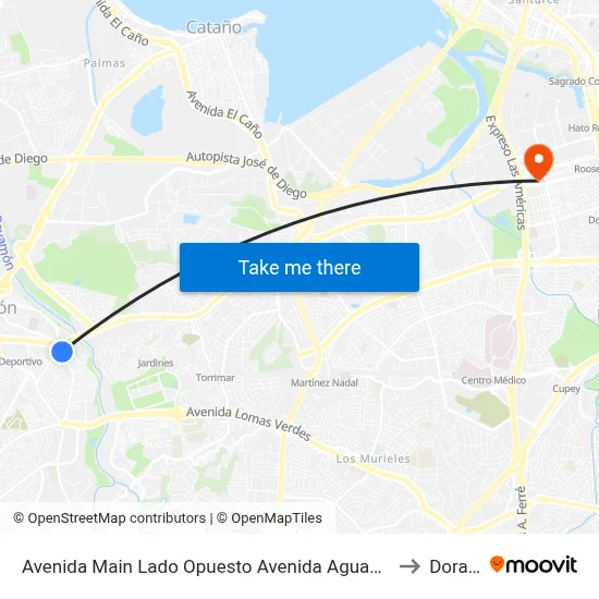 Avenida Main Lado Opuesto Avenida Aguas Buenas to Dorado map