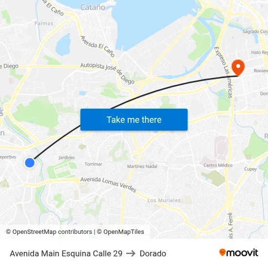 Avenida Main Esquina Calle 29 to Dorado map