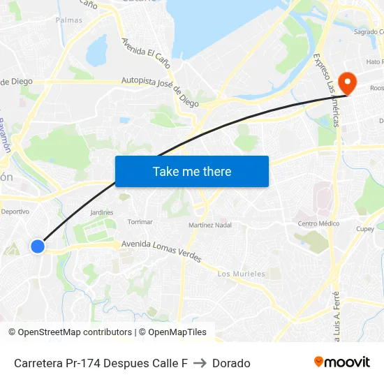 Carretera Pr-174 Despues Calle F to Dorado map