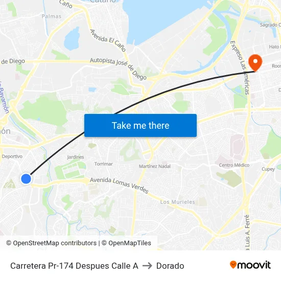 Carretera Pr-174 Despues Calle A to Dorado map