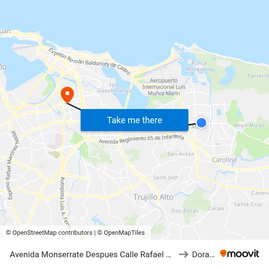 Avenida Monserrate Despues Calle Rafael Carrion to Dorado map