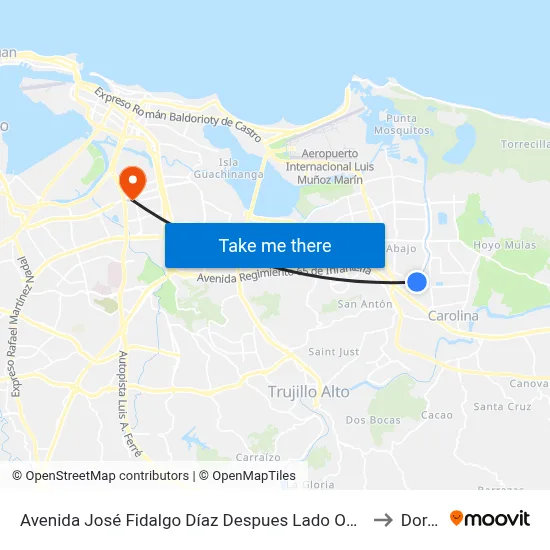 Avenida José Fidalgo Díaz Despues Lado Opuesto Vía Leticia to Dorado map