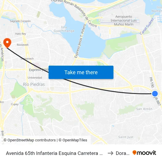 Avenida 65th Infanteria Esquina Carretera Pr-8887 to Dorado map