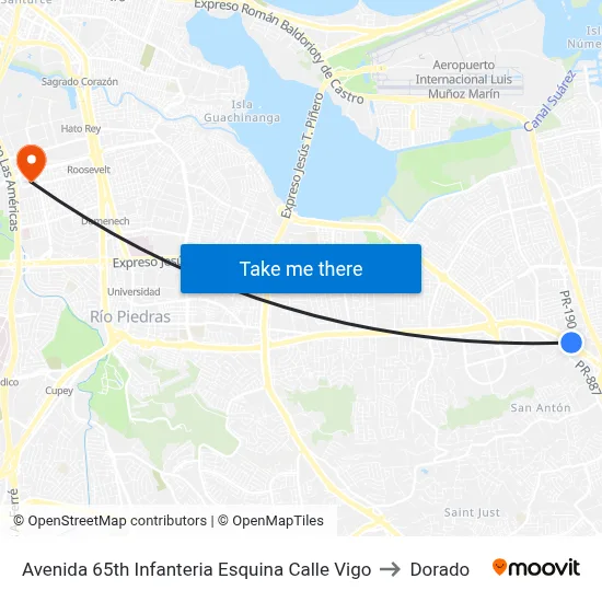 Avenida 65th Infanteria Esquina Calle Vigo to Dorado map