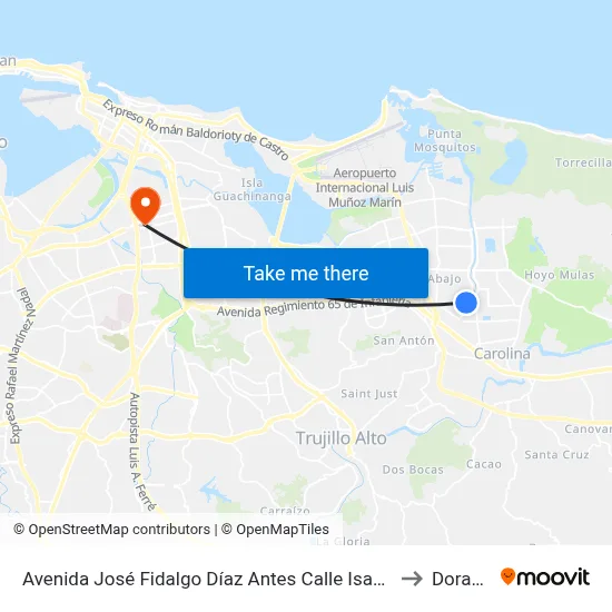 Avenida José Fidalgo Díaz Antes Calle Isabel to Dorado map