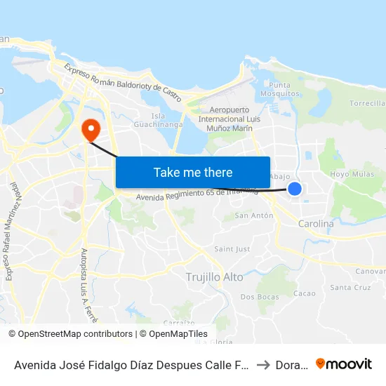 Avenida José Fidalgo Díaz Despues Calle Fabiana to Dorado map