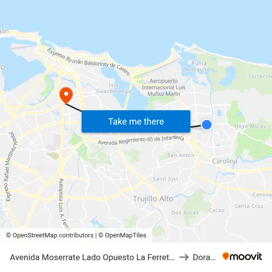 Avenida Moserrate Lado Opuesto La Ferreteria to Dorado map