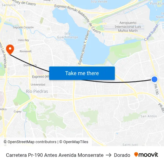 Carretera Pr-190 Antes Avenida Monserrate to Dorado map