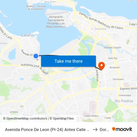 Avenida Ponce De Leon (Pr-24) Antes Calle Rodrigo De Trina to Dorado map