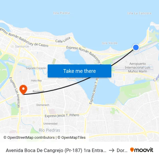 Avenida Boca De Cangrejo (Pr-187) 1ra Entrada Balneario Carolina to Dorado map