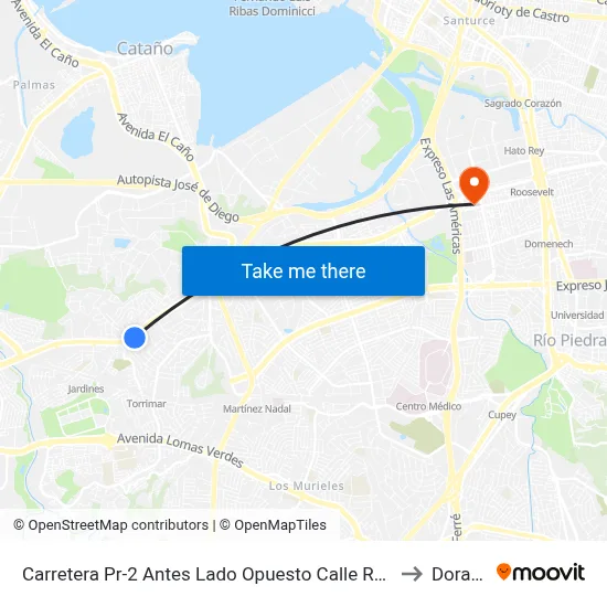 Carretera Pr-2 Antes Lado Opuesto Calle Robles to Dorado map