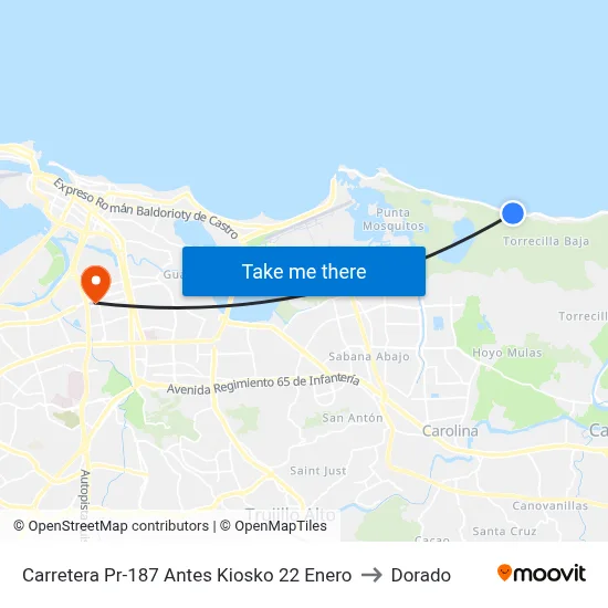 Carretera Pr-187 Antes Kiosko 22 Enero to Dorado map