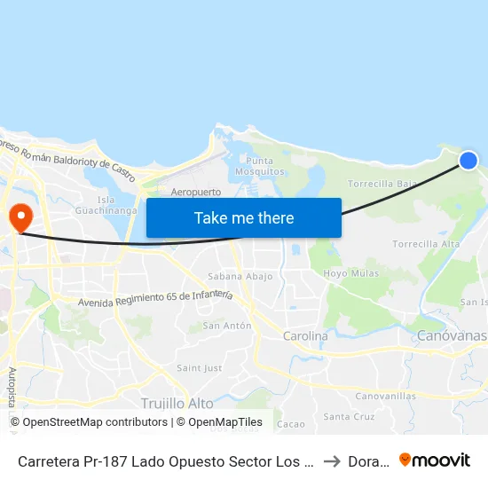 Carretera Pr-187 Lado Opuesto Sector Los Frailes to Dorado map