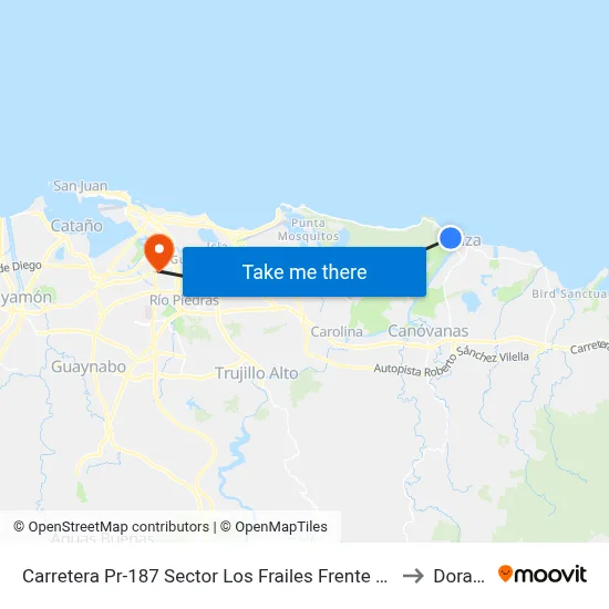 Carretera Pr-187 Sector Los Frailes Frente A Aaa to Dorado map