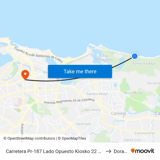 Carretera Pr-187 Lado Opuesto Kiosko 22 Enero to Dorado map