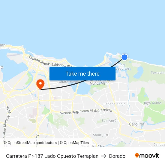 Carretera Pr-187 Lado Opuesto Terraplan to Dorado map