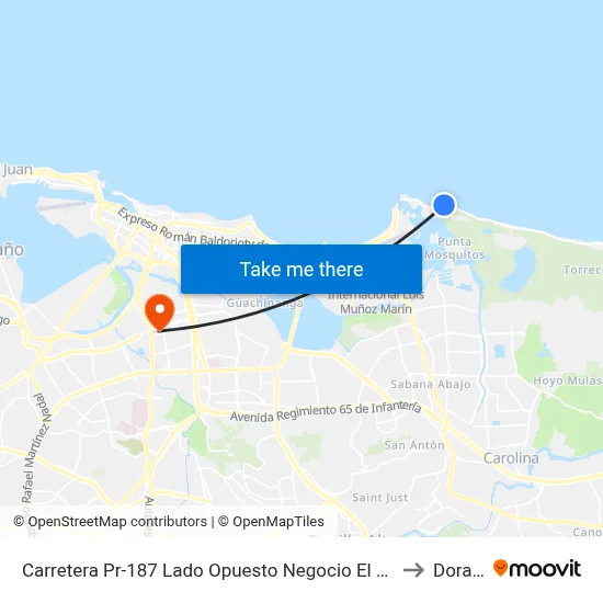 Carretera Pr-187 Lado Opuesto Negocio El Almendro to Dorado map