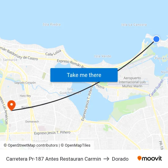 Carretera Pr-187 Antes Restauran Carmin to Dorado map