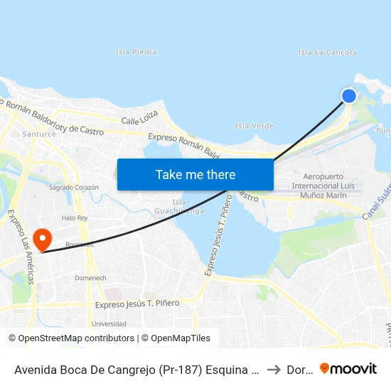 Avenida Boca De Cangrejo (Pr-187) Esquina Entrada Club Nautico to Dorado map