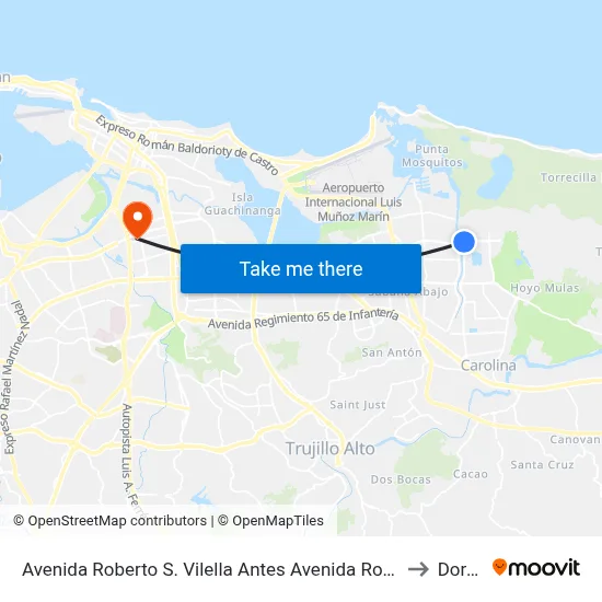 Avenida Roberto S. Vilella Antes Avenida Roberto Clemente to Dorado map