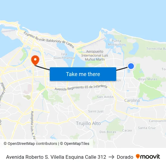 Avenida Roberto S. Vilella  Esquina Calle 312 to Dorado map